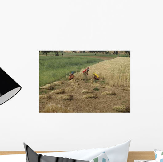 Woman with Fields Wall Decal