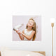 Cute Smiling Little Girl Dries Hair 