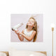 Cute Smiling Little Girl Dries Hair 