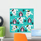 happy dog pattern with paw print and bone vector illustration 