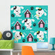 happy dog pattern with paw print and bone vector illustration 