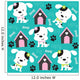happy dog pattern with paw print and bone vector illustration 