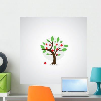 Tree Symbol Wall Decal shown on a wall