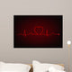 Cardiogram line forming heart shape Wall Mural
