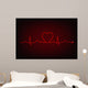 Cardiogram line forming heart shape Wall Mural