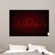 Cardiogram line forming heart shape Wall Mural