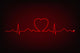 Cardiogram line forming heart shape Wall Mural