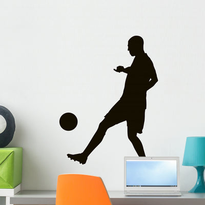 Soccer Player Detailed Vector shown on a wall
