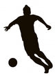 Soccer player detailed vector silhouette. Sports design 