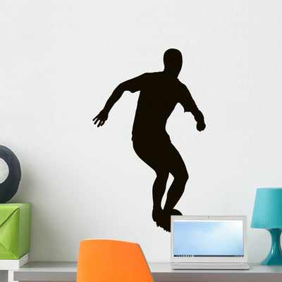 Soccer Player Detailed Vector shown on a wall