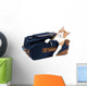 Perky cat sitting in a suitcase Wall Decal