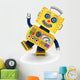 Yellow Vintage Toy Robot Goofing Around 