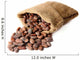 Cocoa beans in bag isolated on white Wall Decal