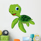 happy turtle cartoon Wall Decal