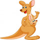 Mother kangaroo with her baby Wall Decal