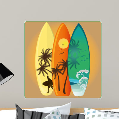 Surf shown on a wall