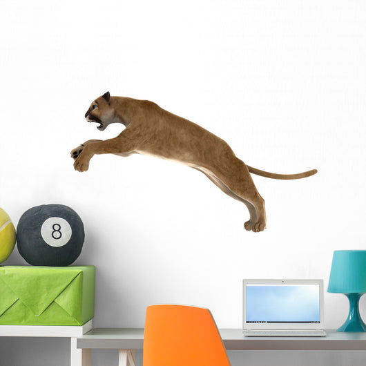 Leaping Puma Wall Decal