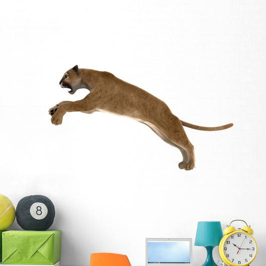 Leaping Puma Wall Decal