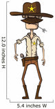 Cartoon sheriff with revolver. Wild west. Vector illustration 