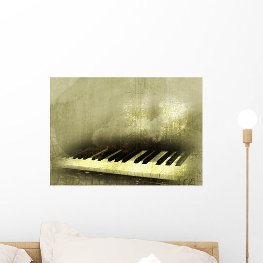 piano in grunge background Wall Mural