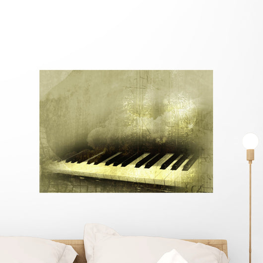 piano in grunge background Wall Mural