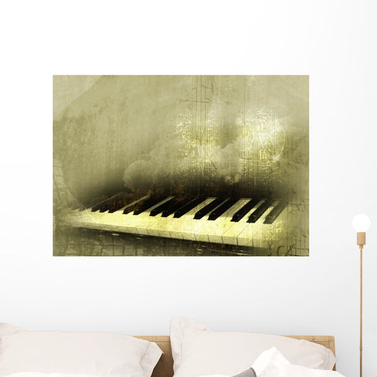 piano in grunge background Wall Mural