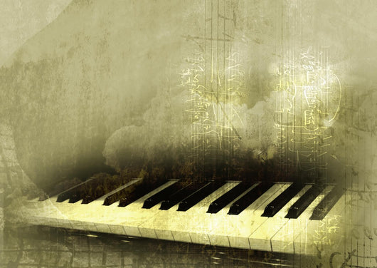 piano in grunge background Wall Mural