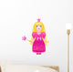 Little Cute Princess in a Pink Dress with a Magic Wand Wall Decal