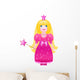 Little Cute Princess in a Pink Dress with a Magic Wand Wall Decal