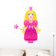 Little Cute Princess in a Pink Dress with a Magic Wand Wall Decal