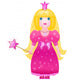 Little Cute Princess in a Pink Dress with a Magic Wand Wall Decal