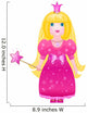 Little Cute Princess in a Pink Dress with a Magic Wand Wall Decal