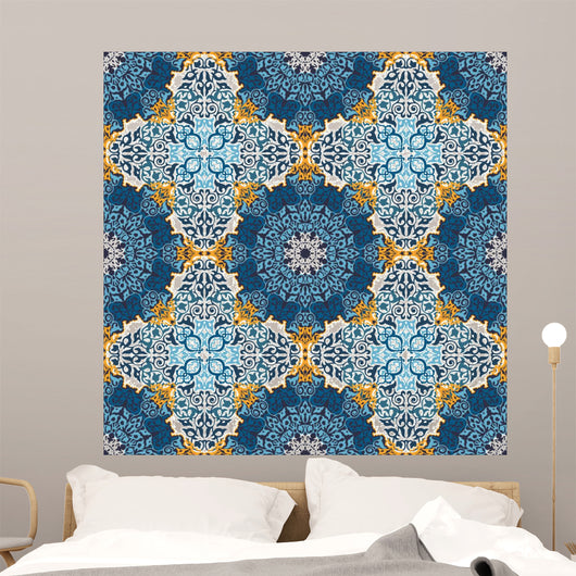 Seamless Pattern in Mosaic Ethnic Style. 