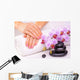 Manicure with Pink Orchid Wall Decal