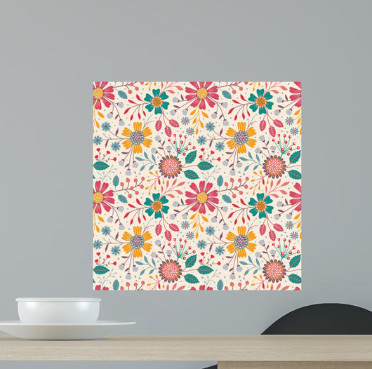 Seamless Floral Pattern Wall Decal Design 7