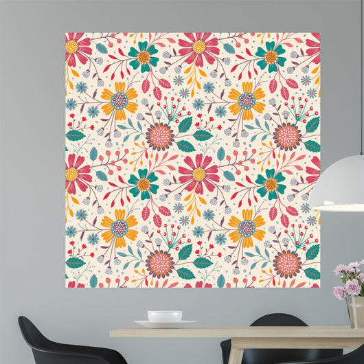 Seamless Floral Pattern Wall Decal Design 7