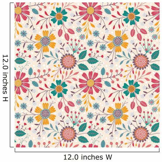 Seamless Floral Pattern Wall Decal Design 7
