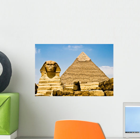 Egyptian Sphinx Guarding Pharaohs Pyramid Wall Mural