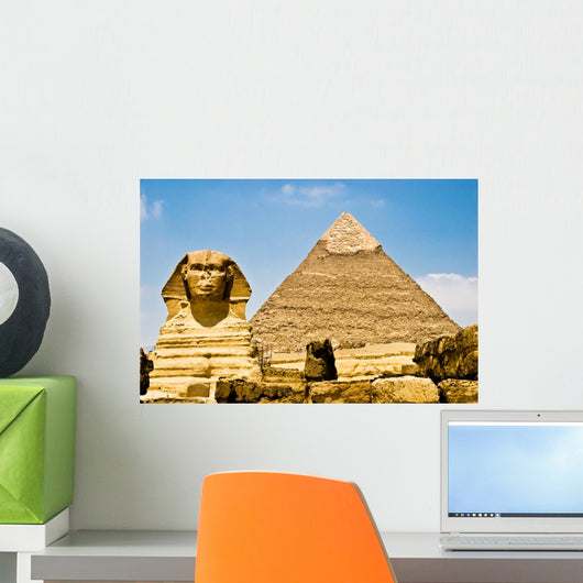 Egyptian Sphinx Guarding Pharaohs Pyramid Wall Mural