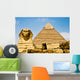 Egyptian Sphinx Guarding Pharaohs Pyramid Wall Mural