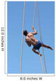 Shirtless athlete climbing up the rope Wall Mural