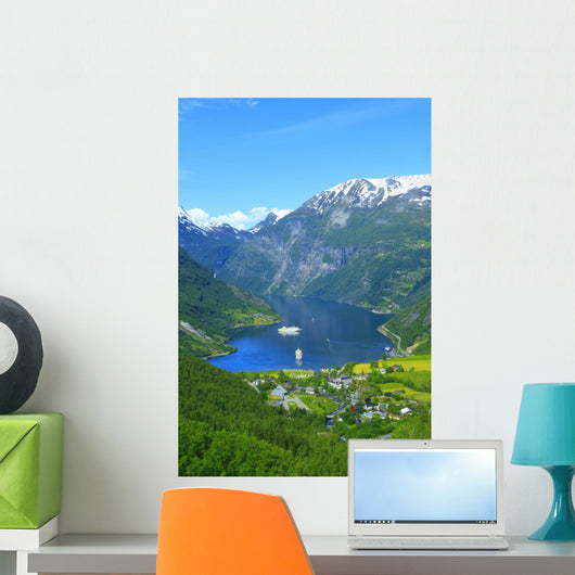 Nice View to the Atlantic ocean, Geiranger fjord Wall Mural