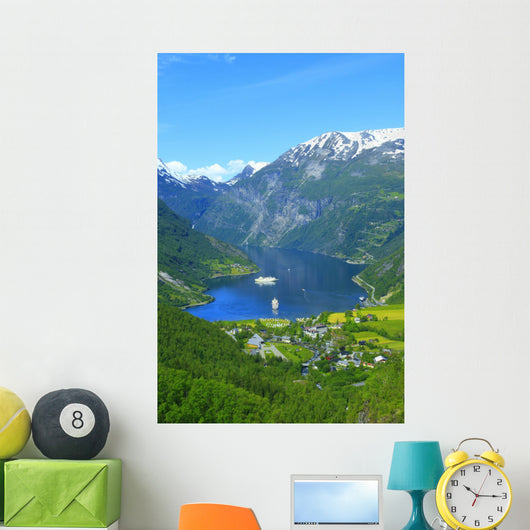 Nice View to the Atlantic ocean, Geiranger fjord Wall Mural