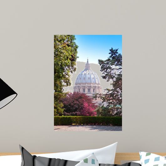 View at the St Peter's Basilica from the Vatican Gardens 