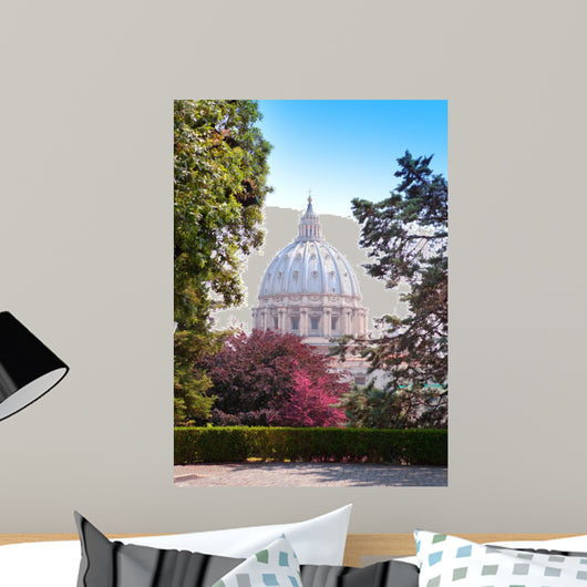 View at the St Peter's Basilica from the Vatican Gardens 