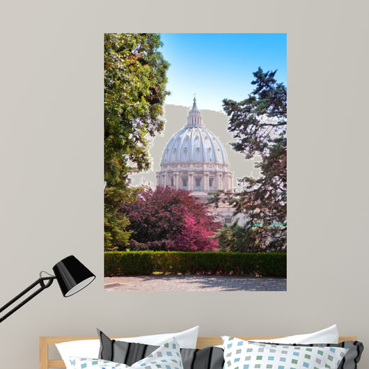 View at the St Peter's Basilica from the Vatican Gardens 