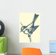 Vector drawing of a series of sketches "Birds". Tit Wall Decal