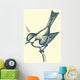 Vector drawing of a series of sketches "Birds". Tit Wall Decal