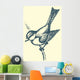 Vector drawing of a series of sketches "Birds". Tit Wall Decal