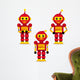 collection robots in action - vector illustration Wall Decal